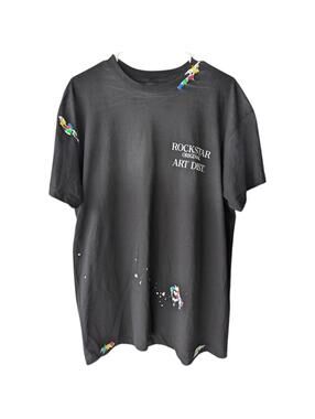 Rockstar Original Art District Tee L Black Paint Splatter Streetwear Rap Skater